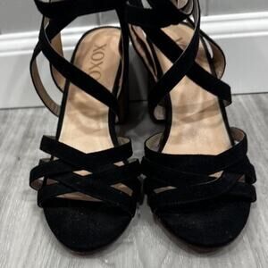 Xoxo black suede heels with
